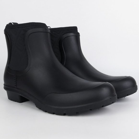 UGG Chevonne Rain Boots Fur Insole Black NEW - Picture 3 of 6